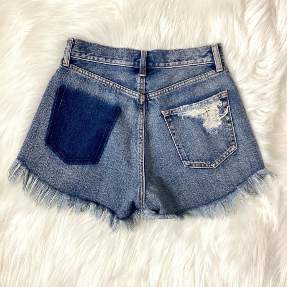 MOUSSY Loose Damage High Rise Distressed Shorts SIZE 2 - Picture 9 of 14